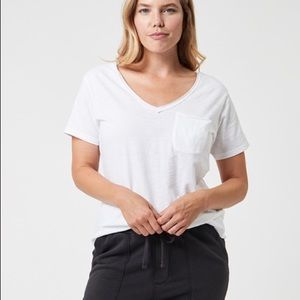 ✨ Brand New White Pact V-Neck Tee with Pocket ✨